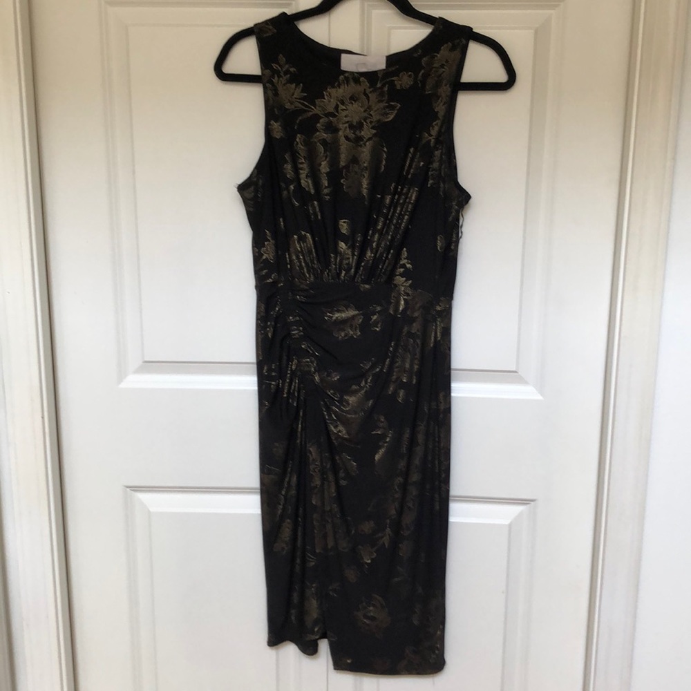 Black and gold floral dress